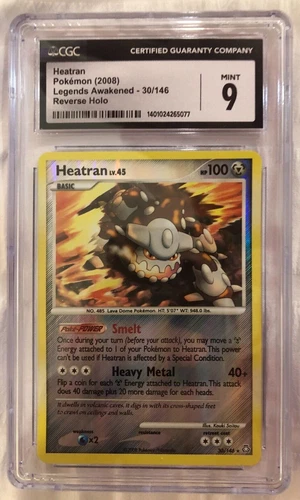 Heatran LV.45 Legends Awakened - 30/146 Reverse Holo - CGC 9 Mint