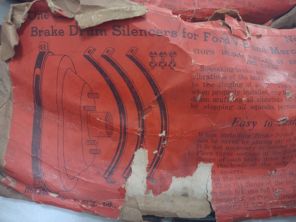 Silenciadores de tambor de freio antigos - Ford V8 / Mercury - Houser Eng. & Perfeito estado. NOS - Lote de 3 - Imagem 4 de 4