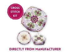 RIOLIS Counted Cross Stitch Kit 1822AC Biscournu Dawn- Green & Purple Pincushion