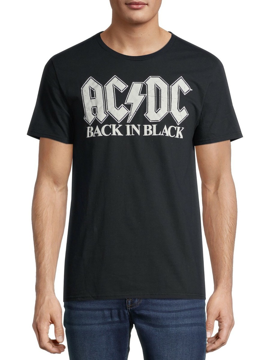 AC/DC Men's Short Sleeve Graphic T-Shirt Tee Back in Black | eBay