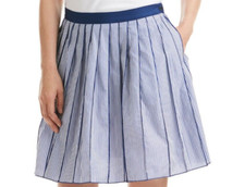 Vineyard Vine Poplin Stripe Pleated Skirt 2R0467-427-30116 Size 16 Women's