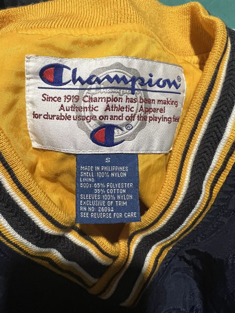 90s Champion Men's S Navy V-Neck Windbreaker Pullover Jacket Navy