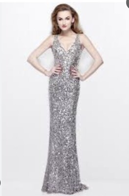 Primavera Couture blush sequins evening prom gown dress  00 1764