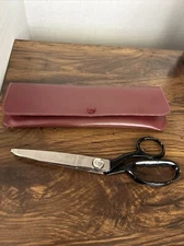 Vintage Wiss Pinking Shears Scissors 1940s Model C  Leather Case