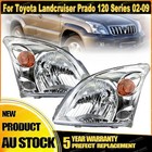 Chrome HeadLights LH+RH for Toyota Landcruiser Prado 120 Series 2002~09