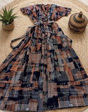 Authentic Ankara African OS Geometric Patterned Dress