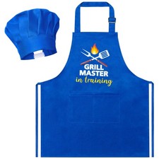 Adjustable Kids Apron and Chef Hat Set for Cooking, Baking, and Role Play