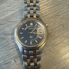 Seiko Kinetic Indicator Mens Watch Vintage Two Tone Black Dial Gold