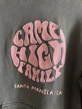 Camp High Collective Hoodie Chain Stitch Pink Santa Monica Size L Rare