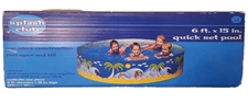 Splash Club Quick Set Pool for kids 6ft x 15in Ocean Island Theme One Piece NIB
