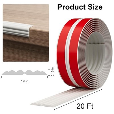 Easy Install Wall Corner Guard, Flexible Trim Molding, White