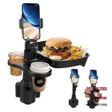 Car Cup Holder Tray - 4 in 1 Adjustable Car Cup Holder Expander with Food Tray