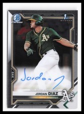 2021 Bowman Chrome Autographs #CPA-JDI Jordan Diaz Athletics Rookie SP