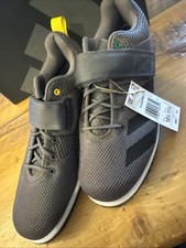 Scarpe da sollevamento pesi Adidas Powerlift uomo 10,5 grigio nero cinturino allenamento nuove con scatola