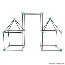 Construction Fort Tent Building Set for Kids Build and Play Indoor Outdoor