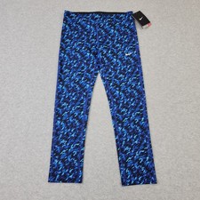 Nike Dri-Fit Leggings Pants Womens XS Blue Abstract Performance Activewear NWT