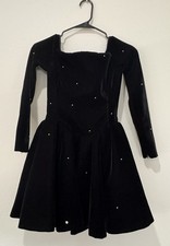 Vintage Versus Versace Velvet Black Mini Dress Size XS Women’s Studded RARE