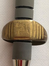 Bague de poilu WW1 en cuivre artisanat de tranchée  monogramme