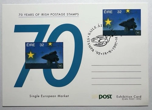 Ireland 1992 Post Office 70 Years Anniversary of Irish Stamps Exhibition STAMPA