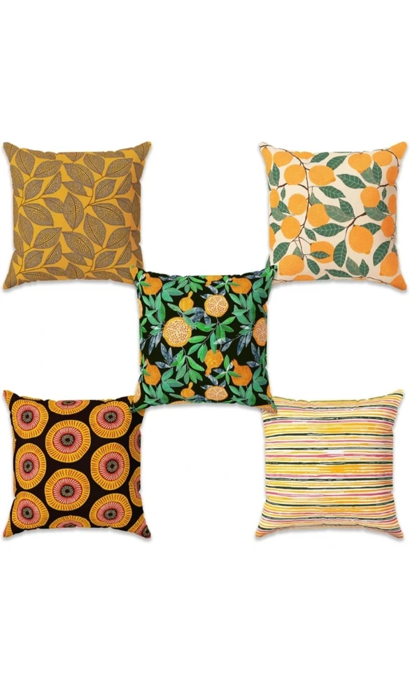 Set of 5 Printed Cushion Covers – 40×40 cm – Decorative Polyester Throw Pillow - Image 2 of 4