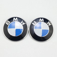 2st�ck F�r BMW Emblem Blau wei� 82mm  Motorhaube Heckklappe Vorne+Hinten