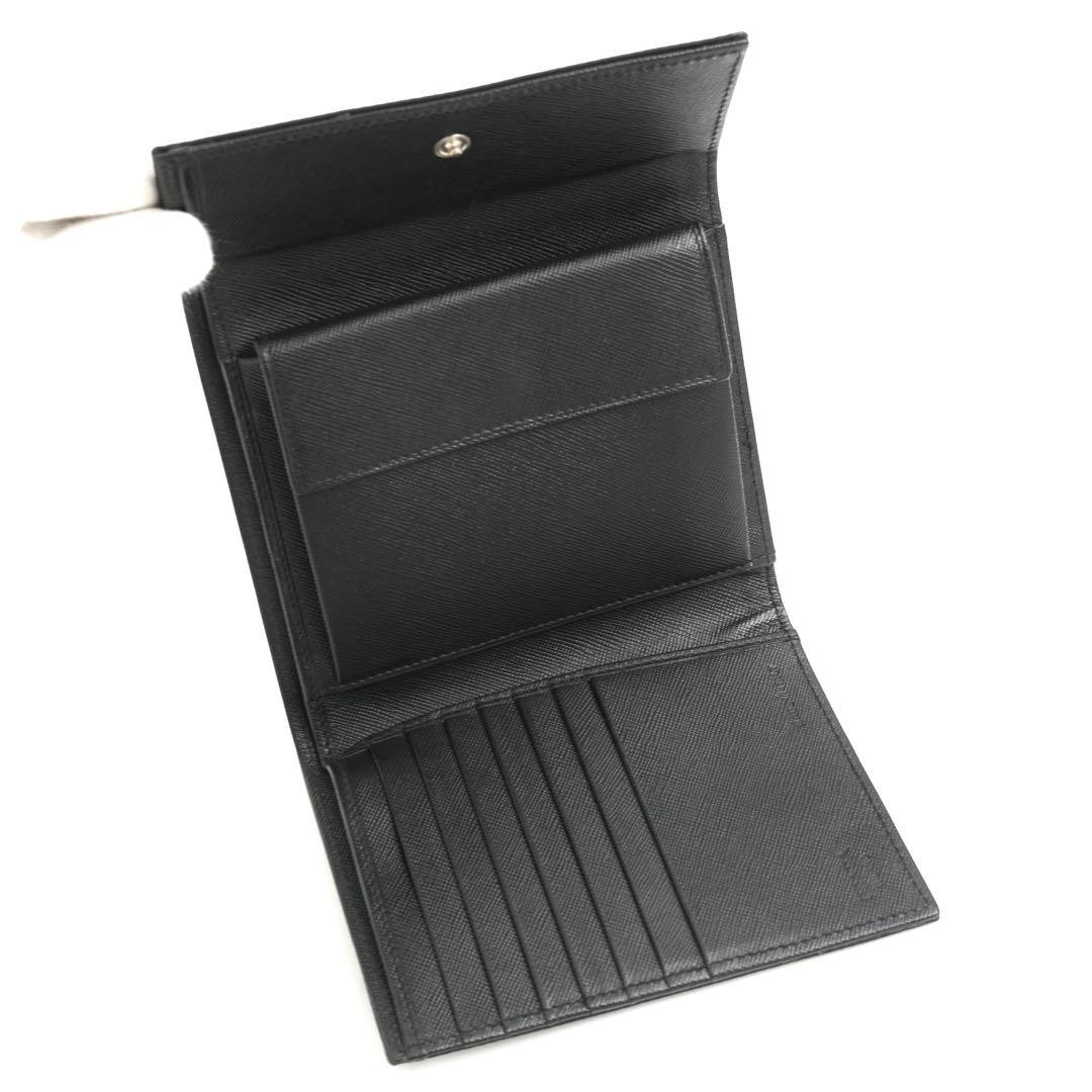 Prada Mini Wallet Triangular Plate Nylon Black Go… - image 3