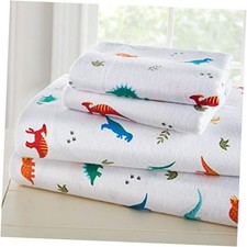 Flannel Full Sheet Set   100 Cotton, Soft  Cozy Bed Jurassic Dinosaurs