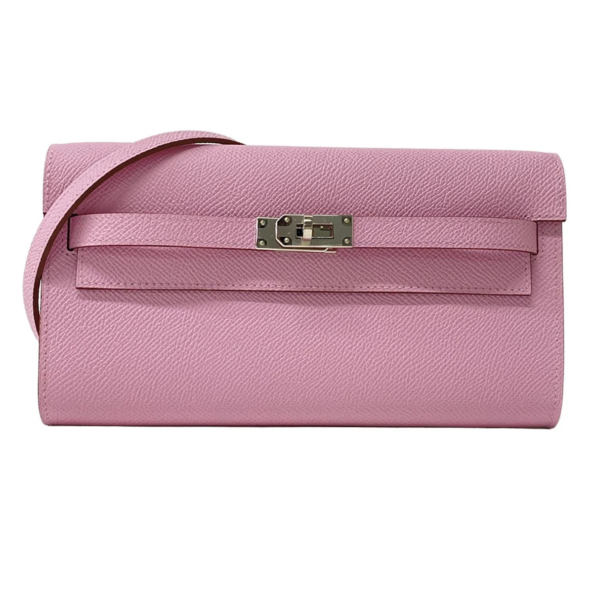 HERMES Kelly Wallet Long To Go - Mauve Sylvestre Veau Epsom K | eBay