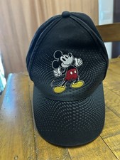 Disney Mickey Mouse Black Snapback Baseball Cap Hat One Size Adjustable Unisex