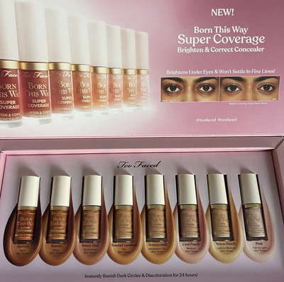 too faced born this way super coverage brighten & correct concealer set of 8 PR