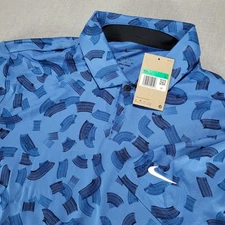 Nike Golf Polo Shirt Men's XL Dri Fit FD5739-402 Rake Line Blue New With Tags