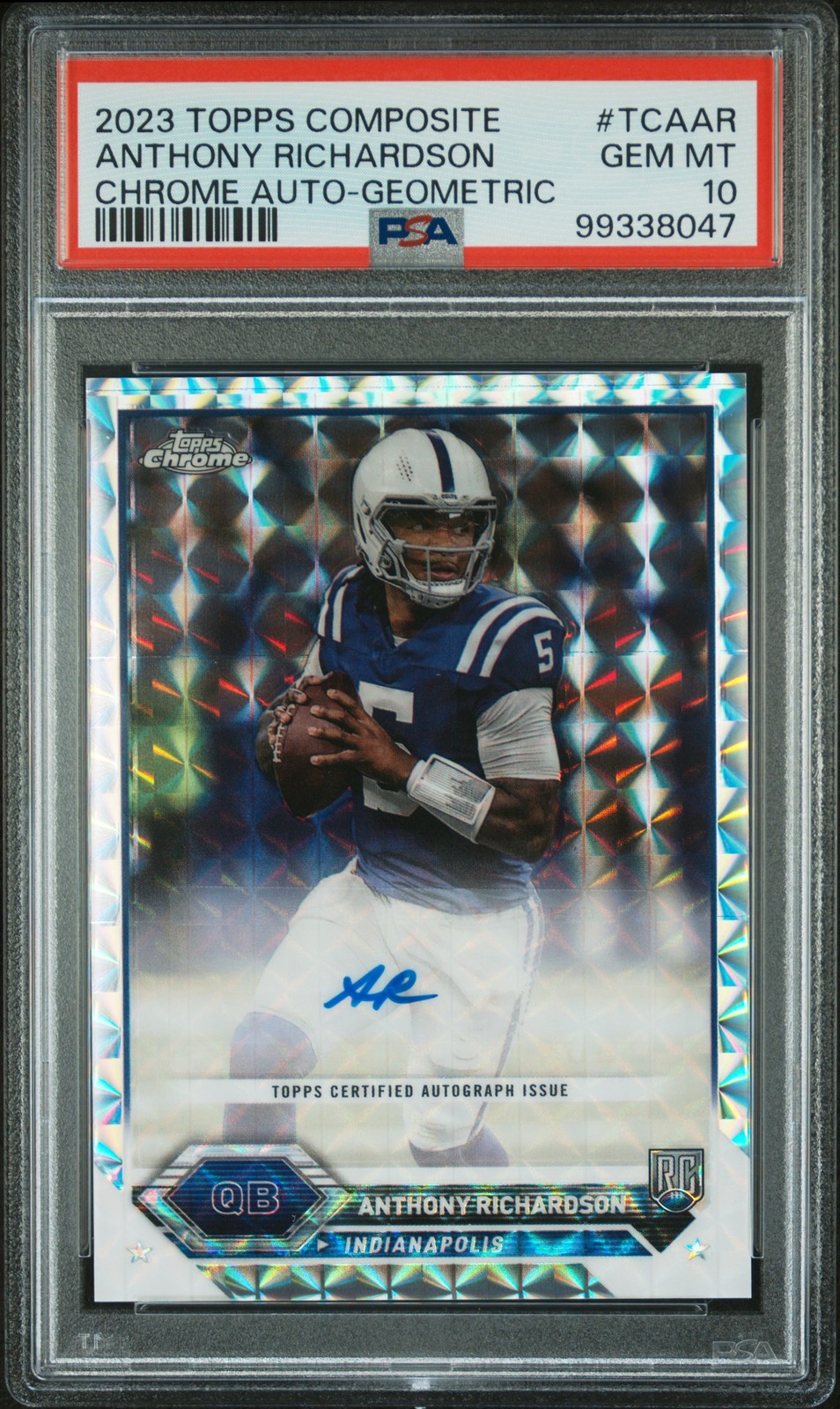 2023 Topps Composite Chrome Auto Auto-Geometric Anthony Richardson #TCAAR PSA 10
