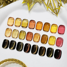 9 PCS Jelly Colors Gel Nail Polish Set with Base Coat Top Coat Autumn Winter Jel