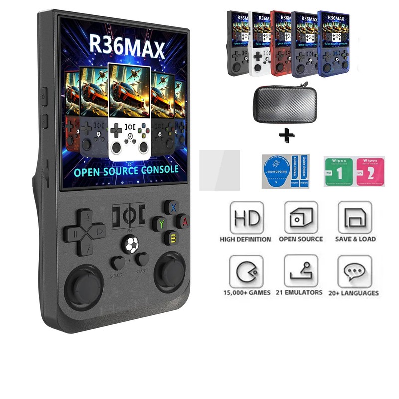 R36MAX Retro Handheld Video Game Console with Linux System and 4.0-inch IPS Scre