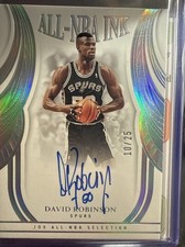 David Robinson Auto /25 Panini Flawless All-NBA Ink Spurs On-Card Autograph HOF