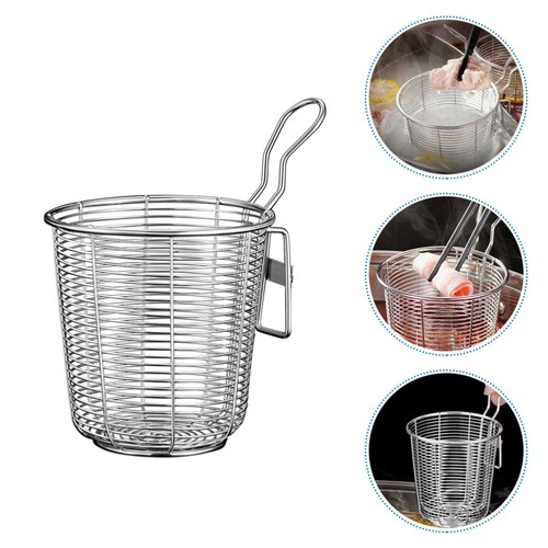 2 Pieces Stainless Steel Colander Cooking Strainer with Handle Hotel Pan Pasta - Picture 8 of 12