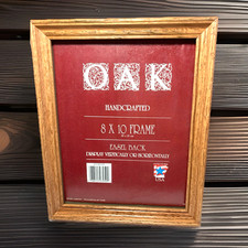 Solid Oak Handcrated Picture Photograph Frame 8"X10" Easel Back Made in USA