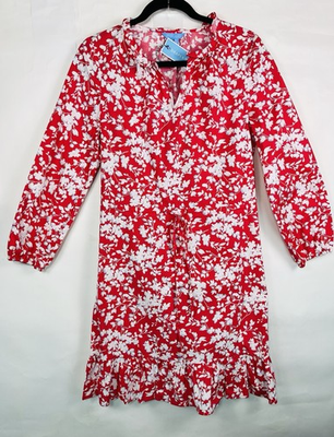 #ad NWT Draper James Women#x27;s Dress Size M Magenta Hibiscus Floral Mini Summer Cotton $32.49