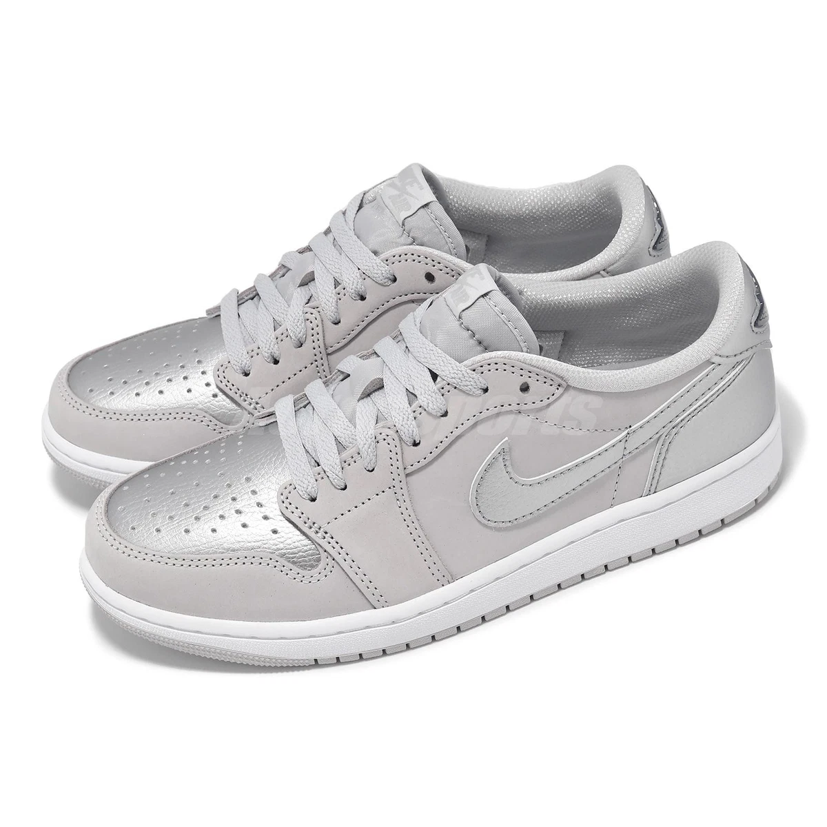 Jordan 1 Retro Low Metallic Silver White | eBay