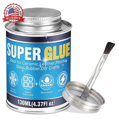 Super Glue, Super Glue All Purpose, 130ml High Strength Clear Glue with Brush, F