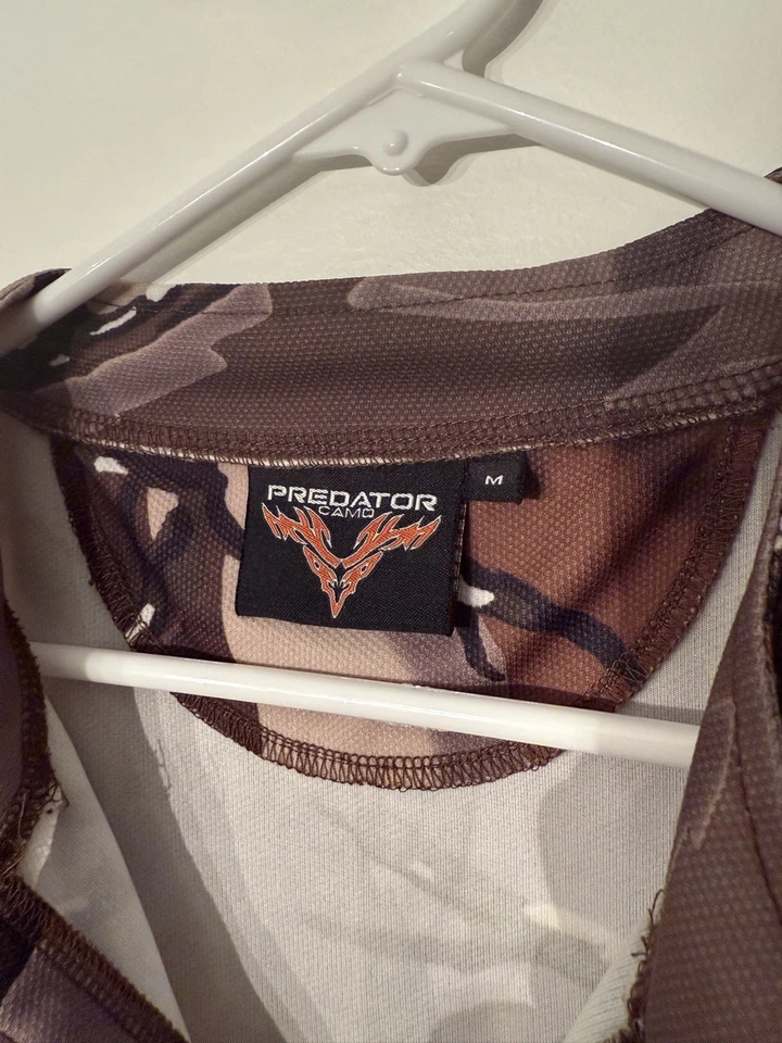 Predator Camo Brown Deception Quarter Zip Lightweight Tec Hunting Shirt - Size M - Image 2 of 4