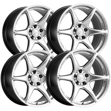 Set Of 4 Kansei K11s Tandem 17x9 5x100 22mm Silver Wheels Rims 17 Inch