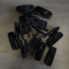 20 Pack Black Plastic Velvet Hanger Clips for Slimline Hangers Skirts Pants