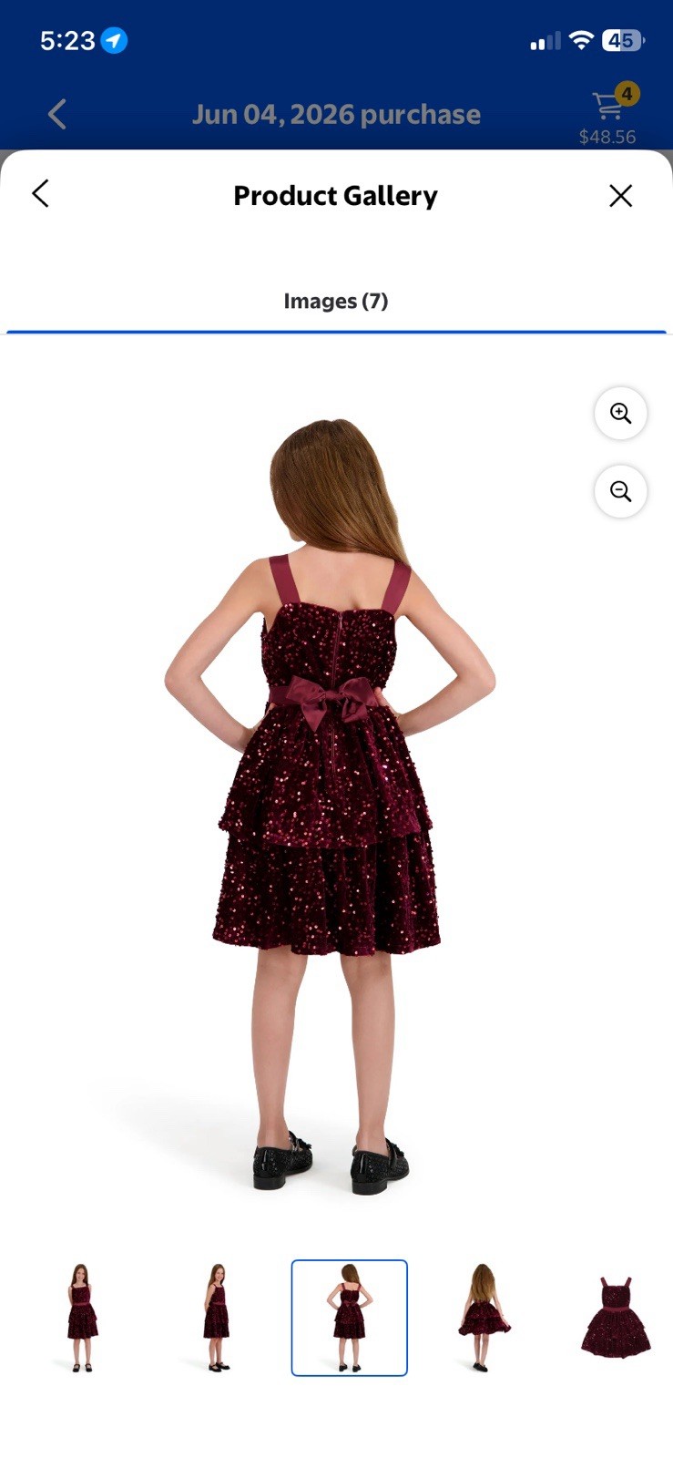 Kensie Girl Size 10 Burgundy Sequin Fit & Flare Sleeveless Bow Dress