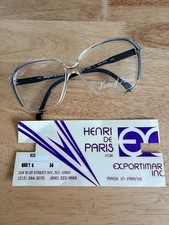 NEW Vintage Henri De Paris Eyeglasses 56mm Gray Oversize Square Frame France