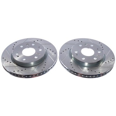PowerStop Evolution Drilled Slotted Rotors Pair Front For Chevrolet Colorado