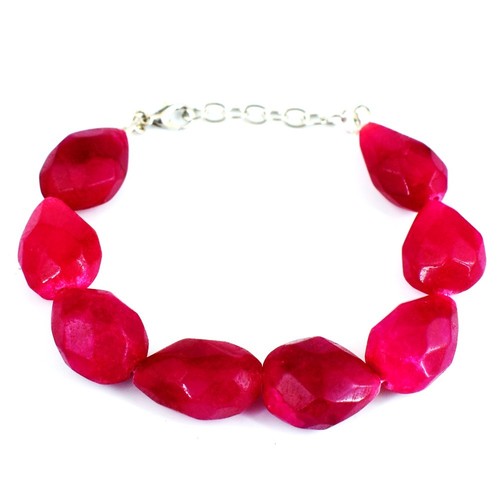Fabulous Amazing Cut Pink Ruby 230.00 Cts Beaded Excellent Bracelet VK 43 E702 - Picture 3 of 3