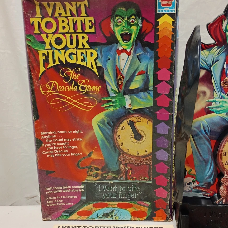'81 OG Hasbro "I Vant To Bite Your Finger" Juego Vampiro Drácula Incompleto. Foto 2 de 4