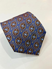 XMI Platinum Men's Silk Neck Tie Blue Floral 60L 4L Made in USA
