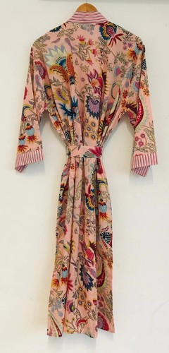 Stampa floreale stampa indiana cotone kimono abito da notte donna abito abito maxi - Foto 5 di 5